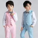 子供服 フォーマル 子供スーツ 男の子 3点セット 4点セット ベスト シャツ パンツ 蝶ネクタイ 礼服 スーツベスト 子供 スーツ ベストスーツ おしゃれ 上...
