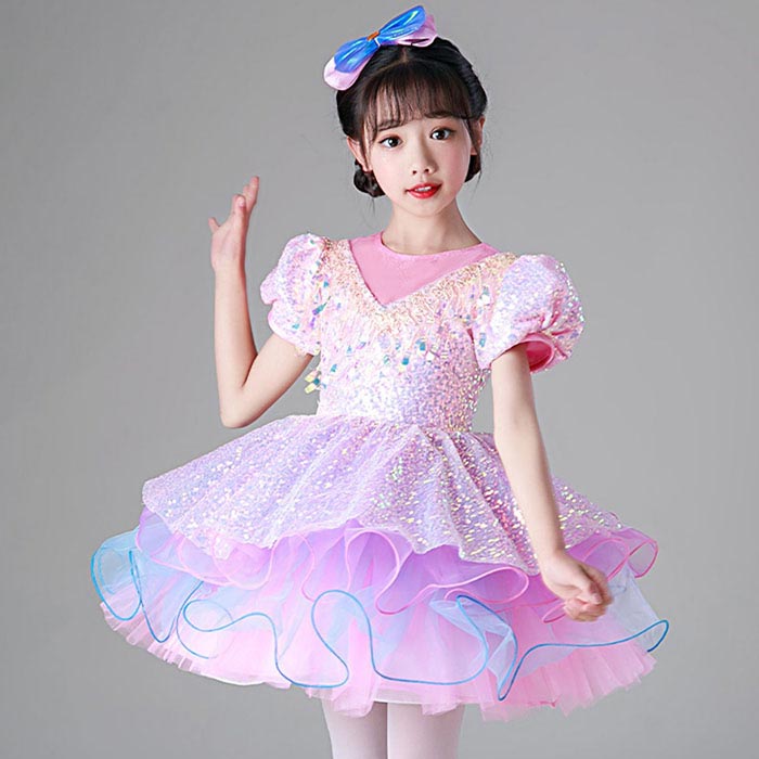 子供チュチュ ステージ衣装 女の子 プリンセス ワンピース スパンコール キラキラ 子ども 半袖 ダンス衣装 ピアノ発表会 七五三 結婚式 洋服 お姫様 フリル 姫系 カチューシャ 靴下 演奏会 コスプレ コスチューム パーティー 誕生日 キッズ 幼稚園 小学生 可愛い おしゃれ