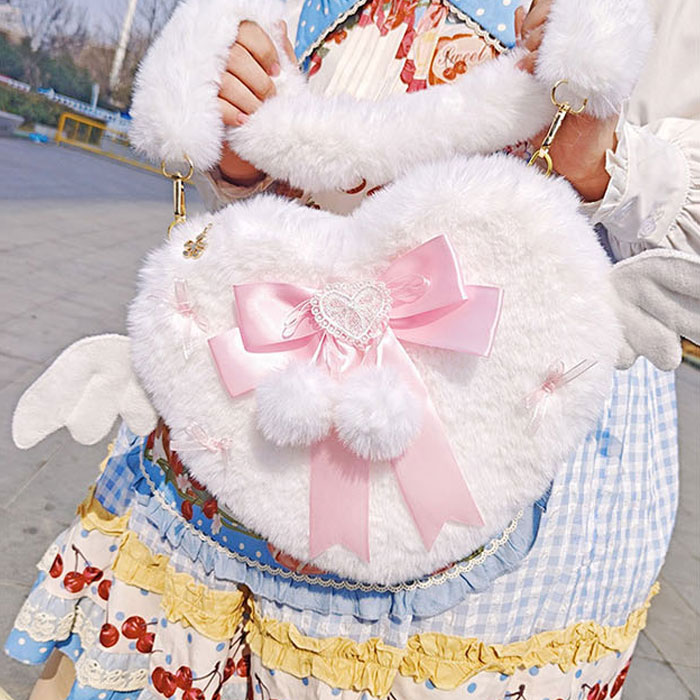Rakuten - 痛バッグ ショルダーバッグ 痛バ itabag コスプレ道具 ハロウイン仮装 カートゥーンバッグ トートバッグ 日常用 普段用 可愛い少女 天使 悪魔 二次元 漫画袋 レディース ファー 秋 冬 小さめ 韓国 軽い 大人 学生 遊び バック カバン ふわふわ おしゃれ かわいい モコモコ