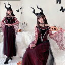 ハロウイン コスプレ衣装 レディース コスチューム 欧米風 ワンピース 肩出し フレア袖 花レース コスプレ 仮装 変装 魔女 巫女 ウィッチ 悪魔 セクシー ...