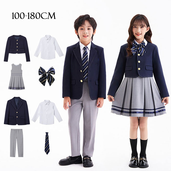 乐天商城 - 子どもスーツ 入学式スーツ セットアップ ジャケット シャツ パンツ ワンピース ネクタイ 韓国風 男の子 女の子 卒園式 子供服 入学入園 フォーマル 卒業式 文化祭 学園祭 発表会 合唱 団服 結婚式 お受験 七五三 小学校 冠婚葬祭 写真撮影 子供スーツ 韓国子供 100-180cm