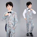子供 スーツ 4点セット 燕尾服 タキシード セットアップ キッズスーツ ベスト パンツ 蝶ネクタイ ジャガード フォーマルスーツ 礼服 結婚式 演奏会 ピアノ発表会 イベント 学園祭 舞台演出 男の子スーツ キッズ 司会 ステージ衣装 卒業式 入学式 子供の日 かっこいい
