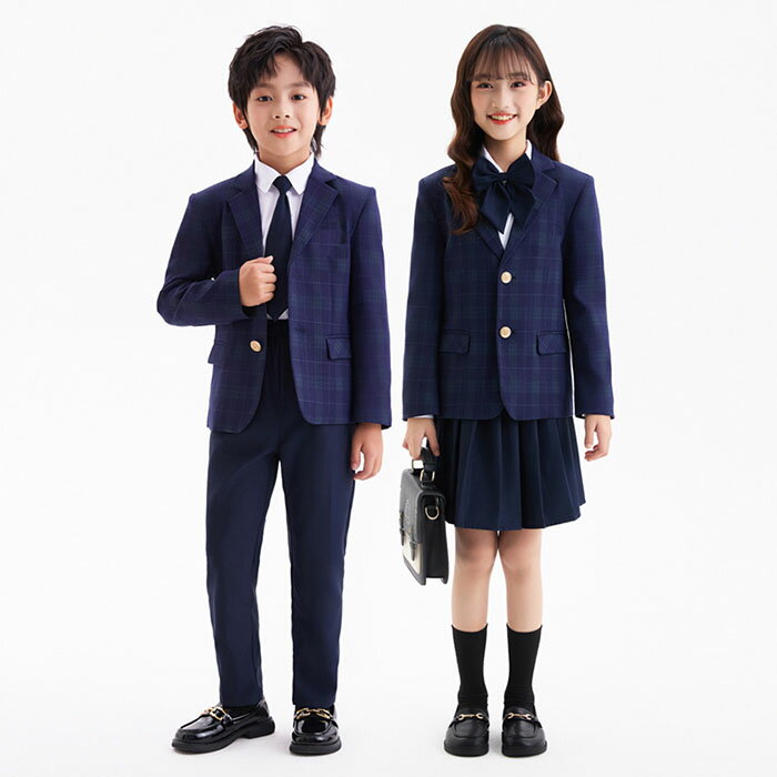 Top & Bottom Sets - キッズ スーツ 通学 制服 ジュニア 3点セット 4点セット ジャケット 長袖シャツ スカート パンツ ネクタイ チェック柄 韓国子供 スーツ 男の子 女の子 入学式 卒業式 幼稚園 普段着 日常着 卒業式 かわいい 通園 受験 七五三 卒園式 ピアノ 発表会 結婚式 100-180cm