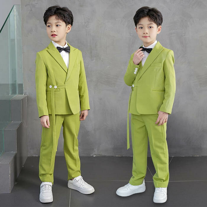 Rakuten - 子供 スーツ 男の子 カジュアルスーツ 卒業式 キッズ 韓国風 かっこいい フォーマル 長袖 入学式 卒園式 キッズスーツ 七五三 子供服 長袖 キッズ スーツ一式 フォーマルウェア セットアップ シャツ付き 入園 大きいサイズ 小学生 ジュニア服 ジャケット パンツ シャツ