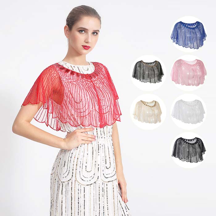 ボレロカーディガンケープ袖ありスパ...