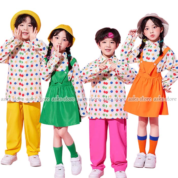 キッズチアダンス衣装 女の子 男の子 ステージ衣装 子供服 セットアップ 長袖シャツ スカート パンツ ジャズダンス ヒップホップ ストリートダンス 運動会 普段着 子供の日 発表会 文化祭 学園祭 イベント 演出服 お揃い 舞台衣装 団体服 可愛い 撮影 七五三 おしゃれ