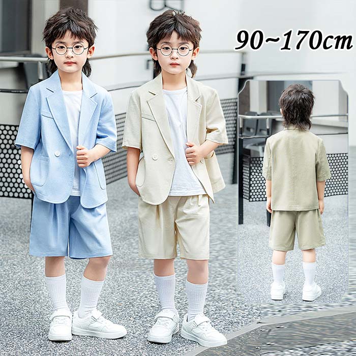 子供スーツ フォーマル 男の子 スーツ 韓国子供 キッズスーツ 夏服 半袖 ジャケット タンクトップ ショートパンツ キッズ 無地 ジュニア 子供服 司会者 発表会 入学式 卒業式 お受験 礼服 卒業式 入学式 卒園式 入園式 結婚式 七五三 誕生日 フォーマルスーツ おしゃれ