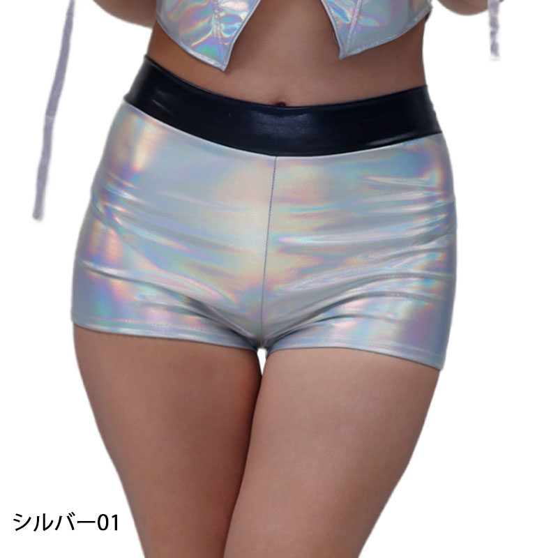 ホットパンツ ステージ衣装 ショートパンツ メタリック ミニパンツ ダンスパンツ ...