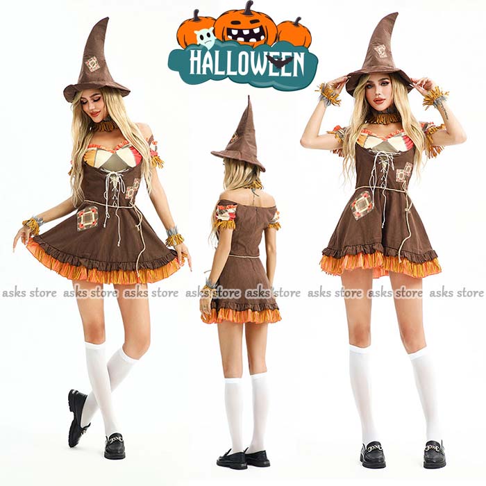 Rakuten - ハロウィン衣装 かかし コスチューム 仮装 魔女 カカシ 悪魔 巫女 バンパイア 吸血鬼 大人用 衣装 ワンピース コスプレ 帽子 仮装 精霊 コスプレ衣装 女性 レディース ハロウイン 大人 女王様 女王 かかし 魔女 吸血鬼 コスプレ衣装 お姫様 魔法使い 小悪魔 デビル 文化祭