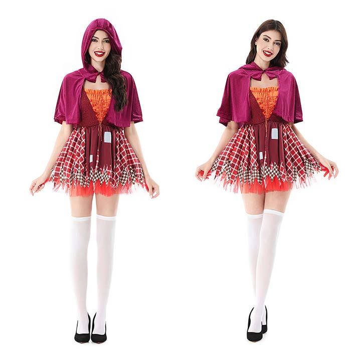 赤ずきん コスプレ ハロウィン衣装 ワンピース ノースリーブ セクシー マント 靴下 コスチューム コスプレ 衣装 大人 レディース 女性 イベント 仮装 パーティーグッズ 文化祭 お化け屋敷 フード 童話 赤ずきん 可愛い 変身 変装 親子 魔女 巫女 忘年会 新年会 クリスマス(3.0)