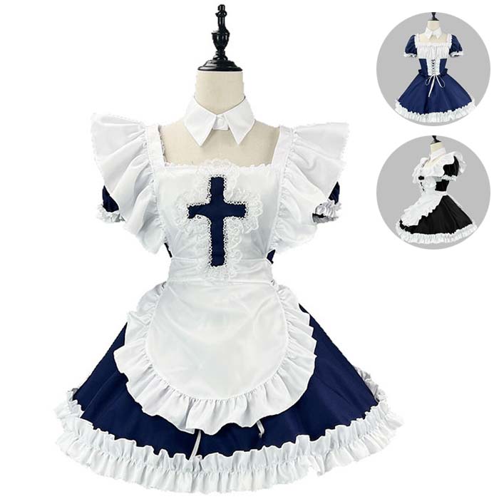 Rakuten - メイド服 コスプレ 衣装 ハロウイン 仮装 ワンピース エプロン カチューシャ レース フリル ロリータ かわいい 豪華セット レディース コスチューム カフェ イベント ウェイトレス ハロウィン メイド 定番 コス 男ウケ セクシー 大きいサイズ S-5XL 男性ウケ 洋服 ゴスロリ