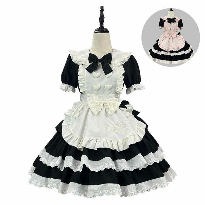 Rakuten - 可愛いメイド服 ハロウイン コスプレ 衣装 ロリータ ドレス ハロウイン 仮装 ワンピース エプロン カチューシャ付 フリル ロリータ レディース コスチューム カフェ イベント ウェイトレス ハロウィン メイド 定番 コス 男ウケ セクシー 大きいサイズ 男性ウケ 洋服 ゴスロリ