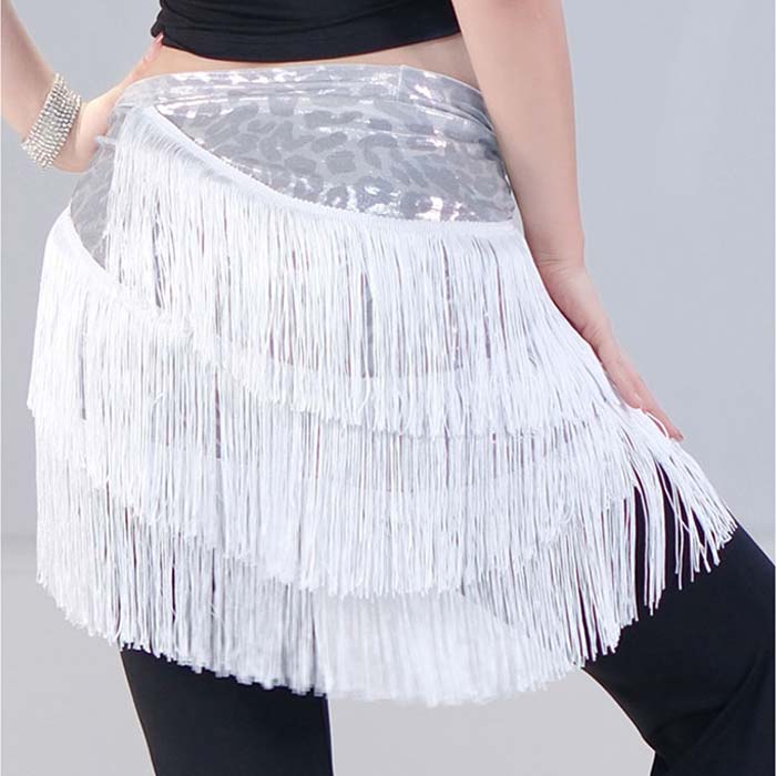 ヒップスカーフ ベリーダンス衣装 ヒョウ柄 タッセル ダンス練功服 フリンジ きら...
