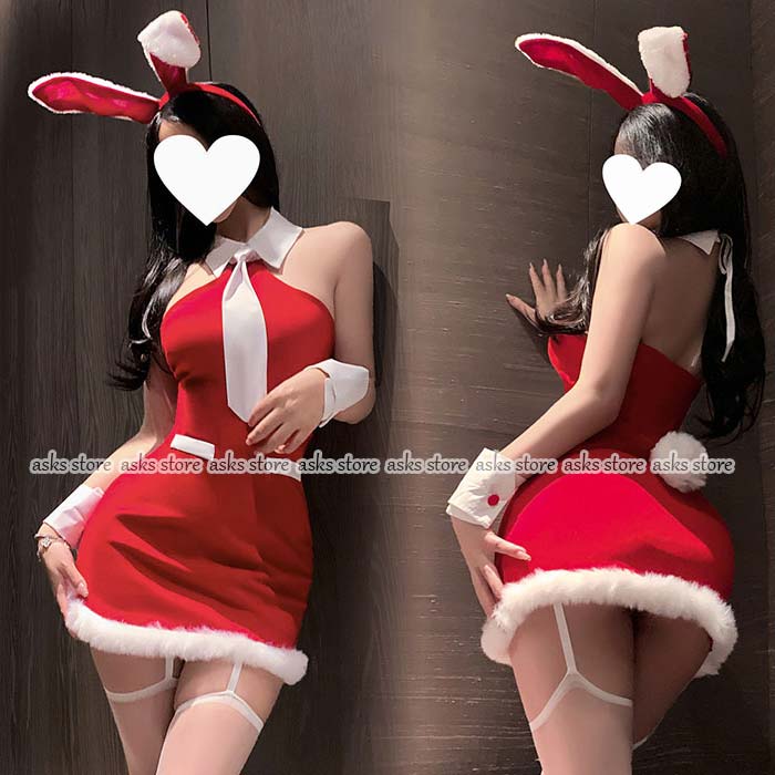 樂天商城 - クリスマス タイトワンピース スリム サンタコス衣装 レディース 超過激 ワンピース タイト セクシー ノースリーブ カチューシャ付 靴下 バニーガール コスプレ キャバ嬢 可愛い バニー コスチューム 仮装 パーティー コスプレ 大胆 イベント 撮影 仮装 男ウケ エロ