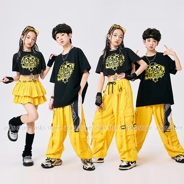 Rakuten - ストリートダンス衣装 男の子 女の子 ジャズダンス衣装 子供服 半袖 tシャツ スカート カーゴパンツ ウエストチェーン キッズ ジャズダンス衣装 セットアップ ヒップホップ カジュアル ジャズダンス 韓国風 発表会 演出服 練習着 応援団 個性派 かっこいい おしゃれ 派手