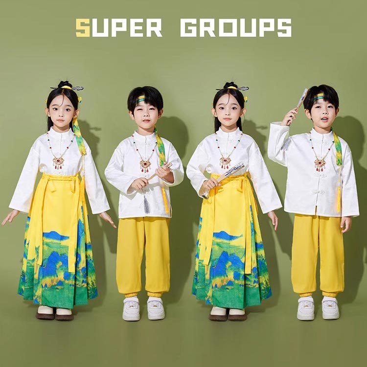 キッズ ダンス衣装 中華風 普段着 漢服 コスプレ ステージ衣装 ジャズダンス ヒップホップ 男女兼用 シ..