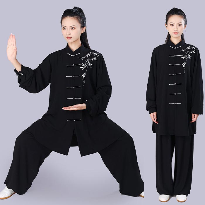 太極拳 服 レディース メンズ 男女兼用 カンフーウェア 演出服 上下2点セットアッ...