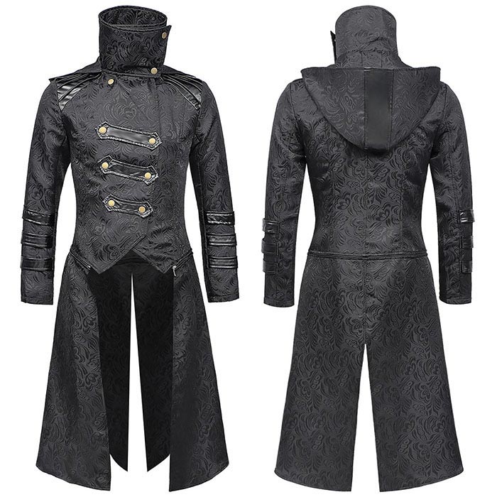 Rakuten - メンズ ジャーガードコート ゴシック 舞台ステージ衣装 燕尾服 タキシード 舞台演出服 ビクトリア 中世 男性 ハロウイン コスチューム ジャケット 欧米風 立ち襟 コスプレ衣装 ロング丈コート 魔術師 制服 マジック 仮装 変装 クリスマス 司会者 男性用礼服 レトロコート