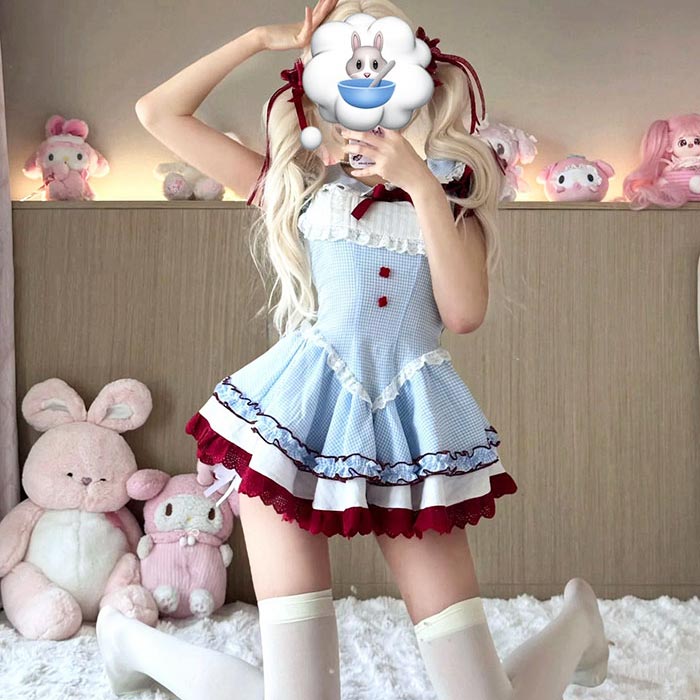 Rakuten - かわいいメイド服 プリンセス ロリータドレス ワンピース レディース コスプレ衣装 ノースリーブ 配色 文化祭 学園祭 コスチューム ゴスロリ 仮装 ロリータ ウェイトレス 喫茶店 カフェ ハロウイン 可愛い 姫様 ロリータ風 森ガール ゴスロリ クリスマス 目立つ プレゼント