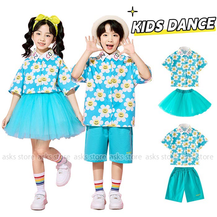 Rakuten - チアダンス 衣装 キッズ セットアップ 小学生 応援団 キッズダンス衣装 半袖シャツ チュチュ ハーフパンツ 花柄 アロハシャツ チアガール 衣装 運動会 ヒップホップ 韓国 ダンス衣装 韓国子供 チアリーダー 練習着 演出服 発表会 kpop ステージ衣装 幼稚園 文化祭 学園祭