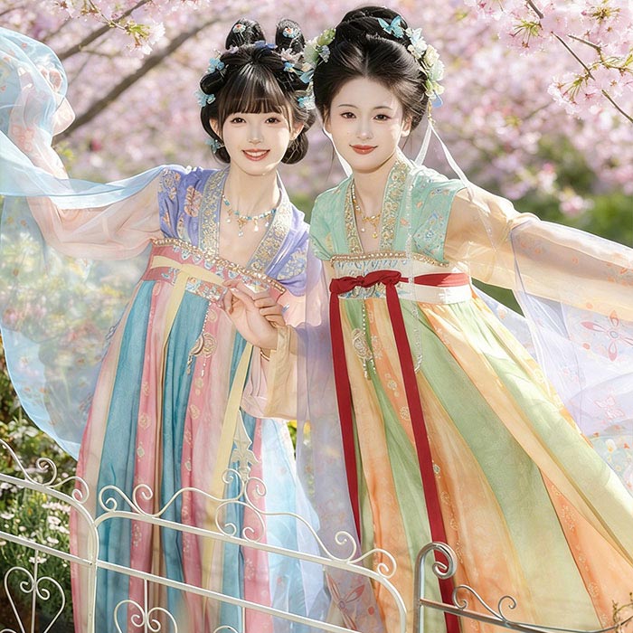 乐天商城 - 華流 ステージ衣装 写真撮影 唐装 レディース セットアップ 漢服 古典美人 中華服 羽織 スカート 飄逸 カラフル チャイナ風 セットアップ 花刺繍 豪華 コスプレ衣装 仮装 コスチューム 古典ダンス衣装 学園祭 文化祭 パーティー 撮影 ハロウィン イベント おしゃれ