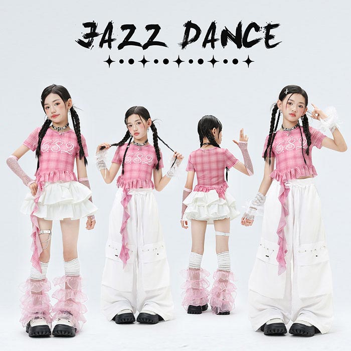 乐天商城 - 子供ステージ衣装 ストリートダンス キッズ ジャズダンス衣装 半袖tシャツ カーゴパンツ ミニスカート セットアップ 女の子 jazz 団体服 演出服 発表会 練功服 チアダンス キッズ ヒップホップ 韓国風 アイドル ガールズ イベント 卒業式 y2k 腰巻 k-pop おしゃれ かっこいい