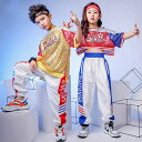 子供ダンス服 ヒップホップ衣装 男の子 女の子 ジャズダンス スパンコール 半袖シャツ 長ズボン ヘアバンド付き ステージ衣装 キラキラ ストリートダンス バイカラー ユニセックス 韓国子供 キッズ ジュニア 舞台衣装 演奏会 パーティー 卒業式 おしゃれ 子供の日 110-170cm