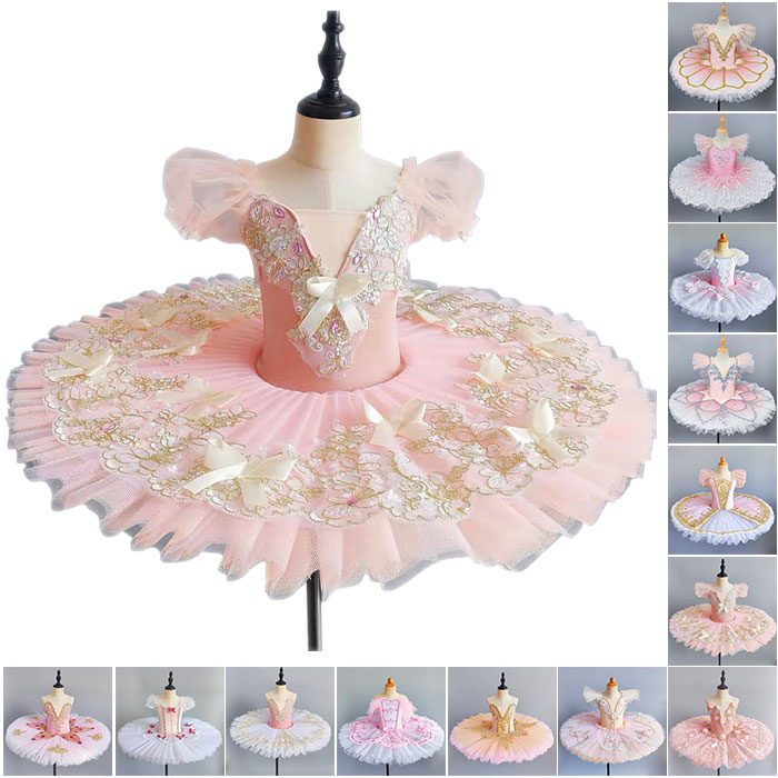 子ども バレエ ダンス衣装 tutu 超美しい ワンピース 練功服 キッズ バレエ用品 子供バレエ スカート 舞台 ステージ衣装 レッスン着 スパンコール キラキラ 刺繍 レース チュチュスカート バレエ発表会 ジュニア服 団体お揃い 演出服 練習着 新体操 学園祭 可愛い 110-160cm
