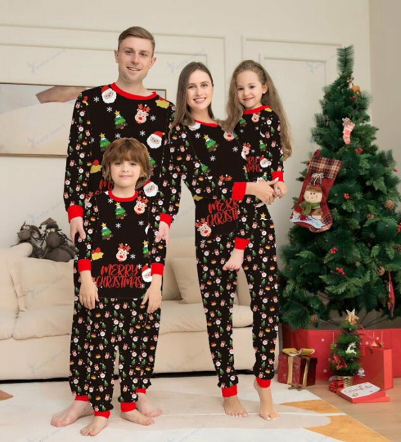クリスマス元素パジャマ 親子ペアルック パジャマ ルームウェア クリスマスイブ 家族お揃い サンタープ..
