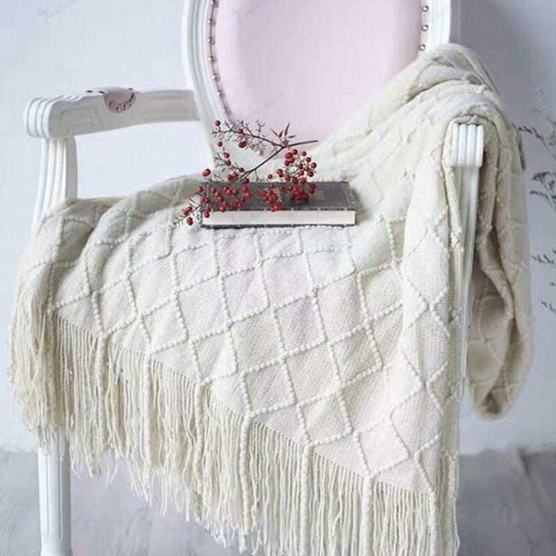 北欧 フリンジ 毛布タオルケット シングル ベッドカバー ダブル ブランケット ベッドスプレッド プレゼ..