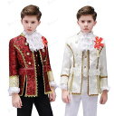 子ども演出服 王子様 欧米貴公子 5点セットアップ 演奏会 男の子 豪華貴族風キッズタキシードスーツセットアップ 貴族服装 パーティー 舞台ステージ衣装 演劇オ...