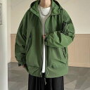 ジャケット メンズ パーカー 春 マウンテンパーカー ジャケット ゆったり 秋 無地 フード付き 撥水 防風 ブランド ウィンドブレーカー コーデ ユニセックス...