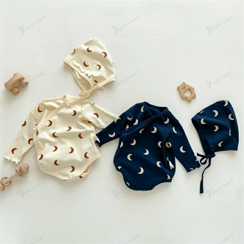 ベビー服 ロンパース ボンネット 2点セット 長袖 春秋 カバーオール 女の子 男の子 新生児 キッズ 赤ちゃん おしゃれ 可愛い 子供服 幼児 部屋着 ルームウェア 出産お祝い プレゼント 出産準備 誕生日 59cm 66cm 73cm 80cm