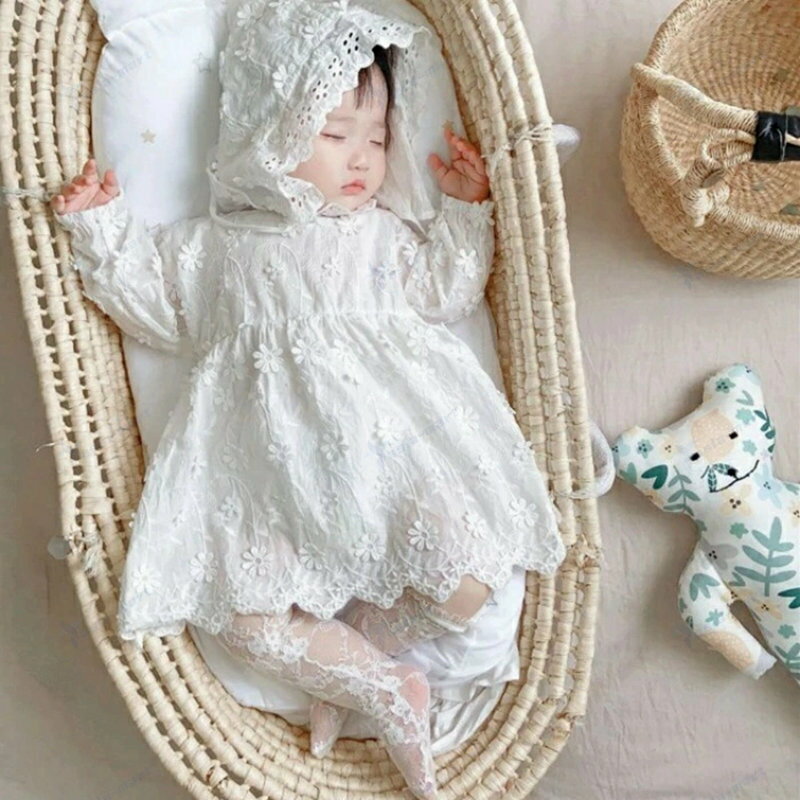 セレモニードレス 女の子 夏 ベビードレス 赤ちゃん ロンパース 長袖 ベビー ドレス フォーマルドレス ..