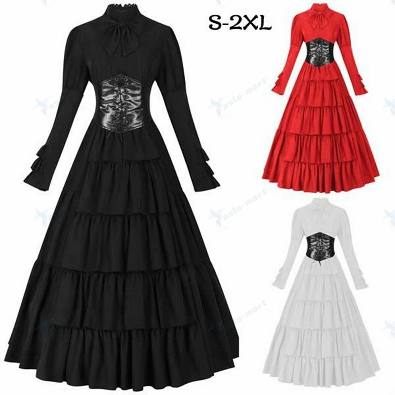 中世 ヨーロッパ風 レディース ワンピース　ハロウィンワンピース中世 復古 西洋 民族衣装 貴族 演劇 ..