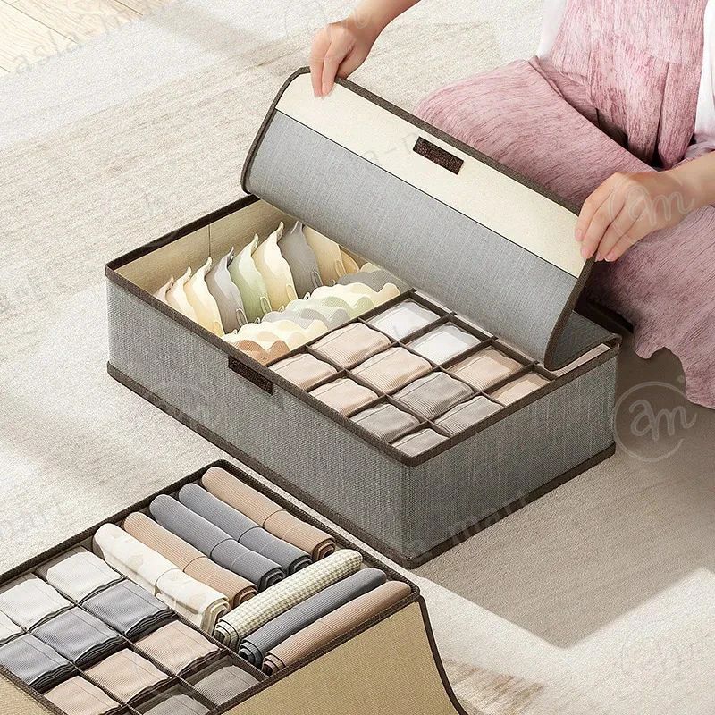 下着収納ケースです、靴下・パンツ収納ケースです、布素材です、肌着管理です、防塵防湿です、簡単に取り出せます、省スペースです、美しく実用的です。、分離をカスタマイズします、携帯用収納ケースです