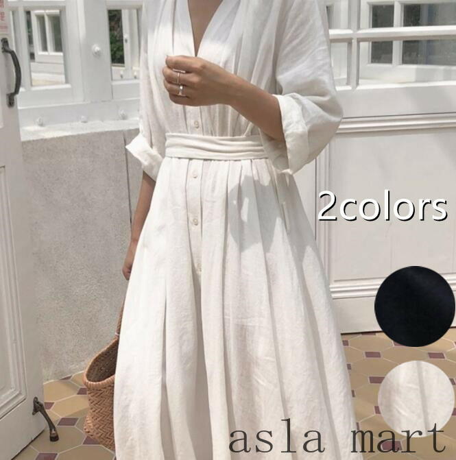 ワンピース レディース ロングワンピース 綿麻 リネン ロング Aライン フレアワンピース 大人 上品 ミディアム丈 春 夏 秋 冬 ワンピ 半袖 五分袖 大きいサイズ フォーマル 結婚式 パーティー ドレス 発表会 カジュアル オフィスのサムネイル