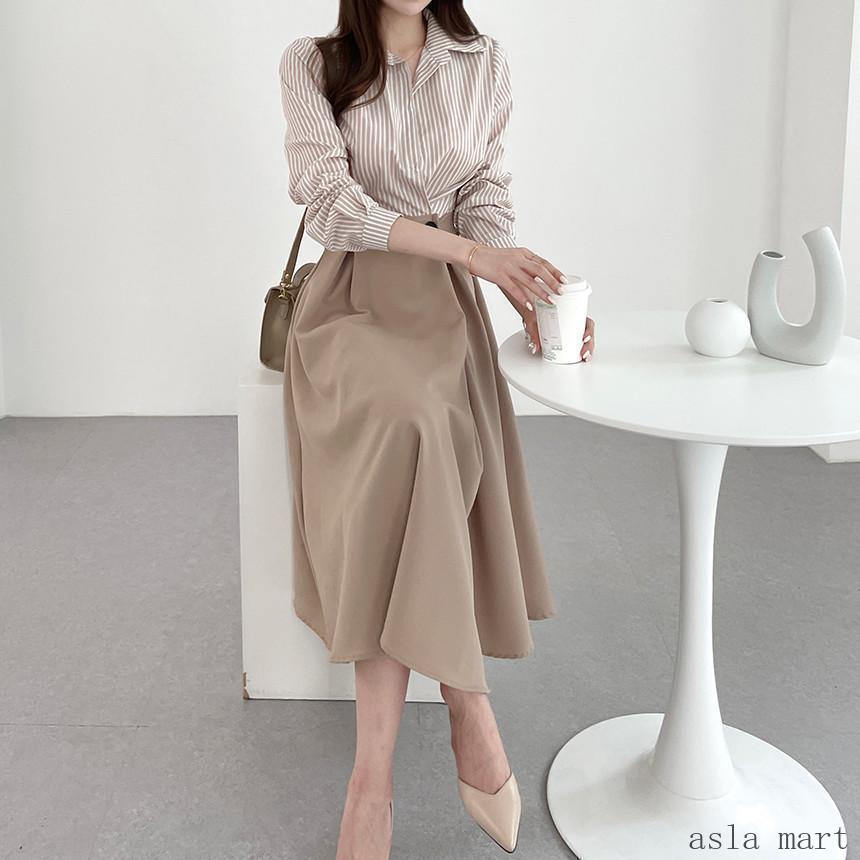 シャツワンピース ワンピース レディースワンピース 上品 オシャレ 体型カバー ロング丈 ロングワンピース 半袖 夏 きれいめ バイカラー 秋 春 長袖