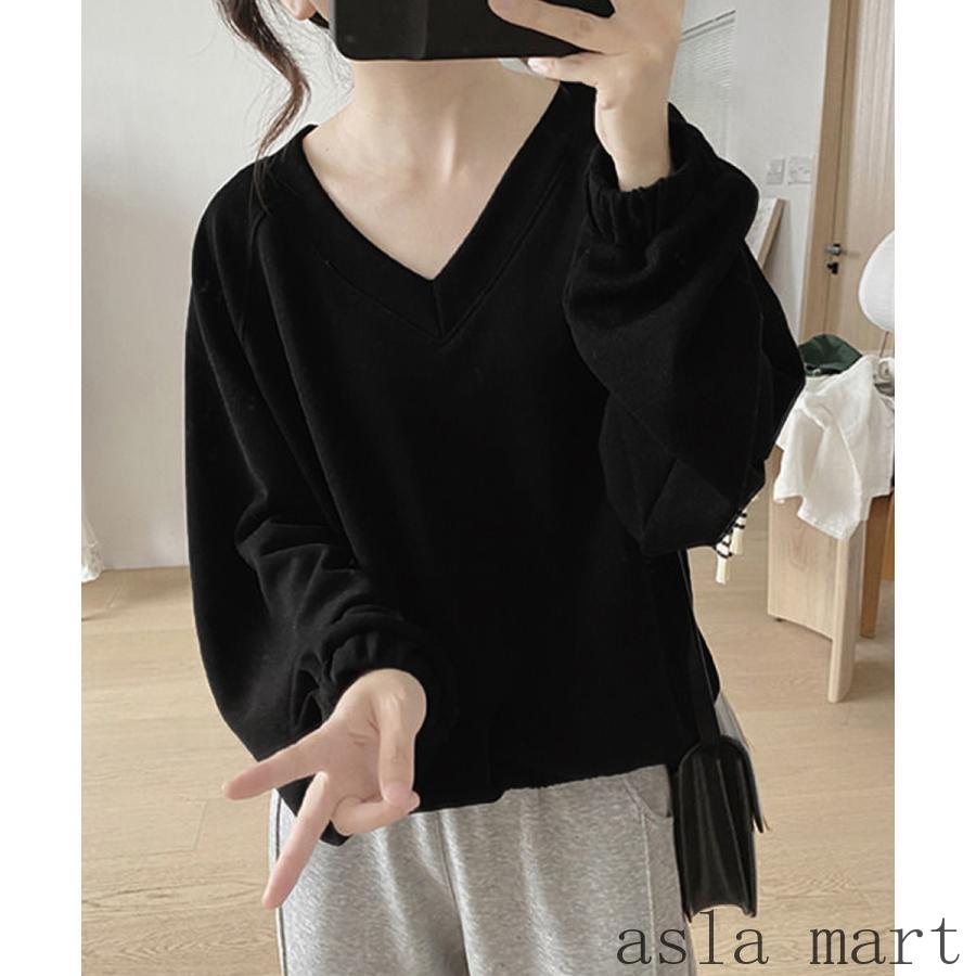 V ネック 着やせ 長袖プルオーバー 無地 薄手 通気性良い 柔らかい 肌触り良い リラックスフィット カジュアル 通勤 デート 多色 サイズ豊富 耐洗濯 新品 人気 おすすめ 衿回り美しい 着心地抜群