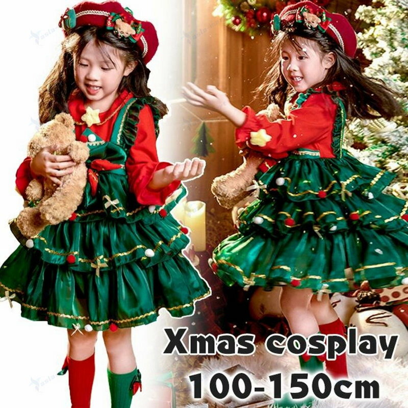 クリスマス ワンピース 女の子 クリスマスツリー コスプレ衣装 クリスマス コスチューム クリスマス衣..
