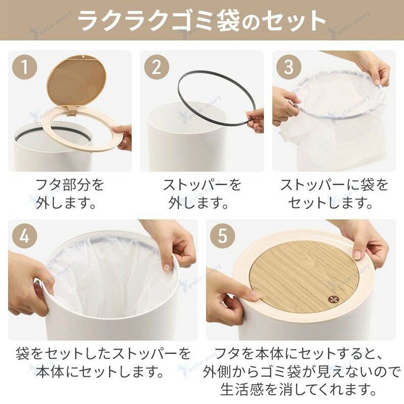 ゴミ箱 ごみ箱 7L プッシュ式 ダストボックス キッチン 中身 見えない 収納 ストッカー 足つき 脚 空き缶 中 が 見え ない ワゴンペール ふた付き 蓋 脚付き ワンタッチ 袋が見えない トラッシュボックス 北欧 木目ナチュラル ホワイト白おしゃれ キッチン [3]