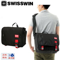 メッセンジャーバッグ swisswin スイスウィン ビジネスバッグ メンズバッグ 撥水加工 大容量 ショルダーバッグ 防水メッセンジャーバッグ PCバッグ 斜めがけバッグ ノートPC収納 大きめ a4 通勤 通学 就活 ビジネス 出張 メンズ 男性 ブラック 黒 バッグ セール sw3011