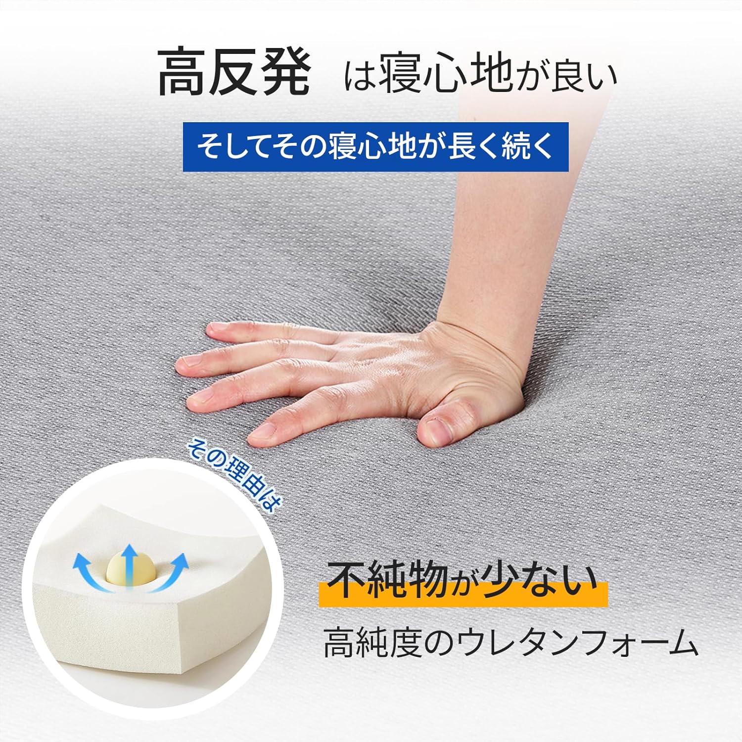 【半額対象商品】高反発マットレス 3つ折り 厚さ10cm マットレス 190N 硬め 体圧分...