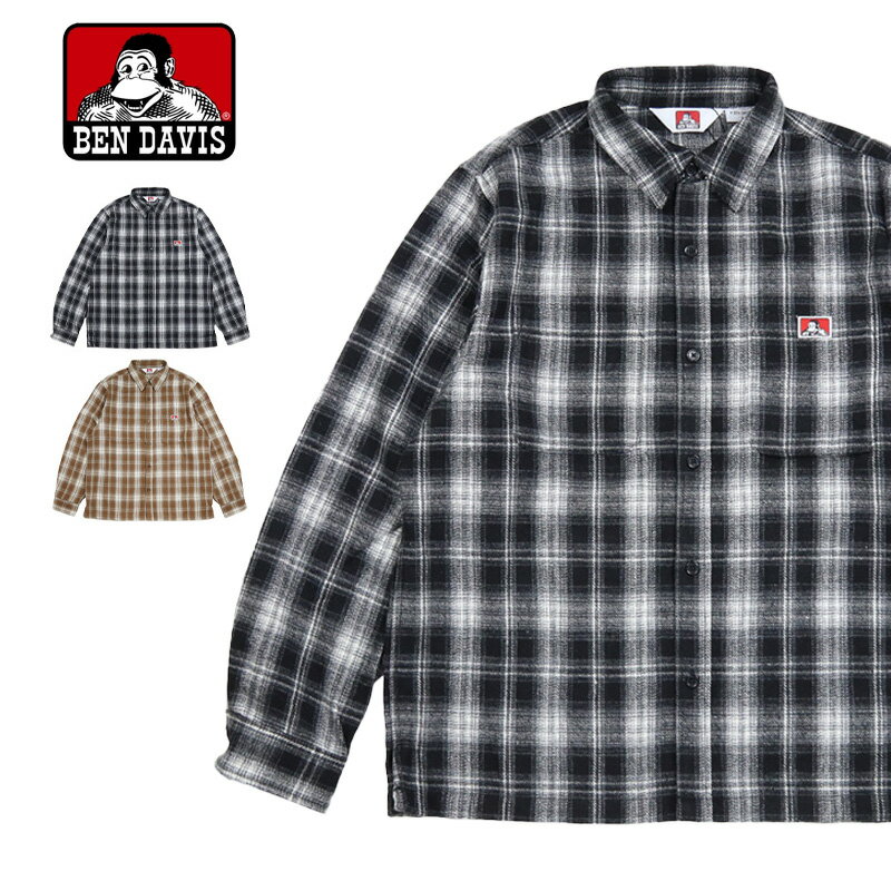 【楽天スーパーSALE・最大2000円オフクーポン】ベンデイビス シャツ BEN DAVIS 長袖 ボタンシャツ チェックシャツ レディース メンズ ストリート...