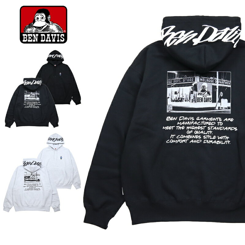 【年越&初売りSALE!!最大5000円OFFクーポン配布中】ベンデイビス パーカー BEN DAVIS プルオーバーパーカー レディース メンズ フード付き ストリート ブランド オーバーサイズ おしゃれ 女性 男性 秋 冬 プレゼント bendavis057 ブラック アッシュ M L XL