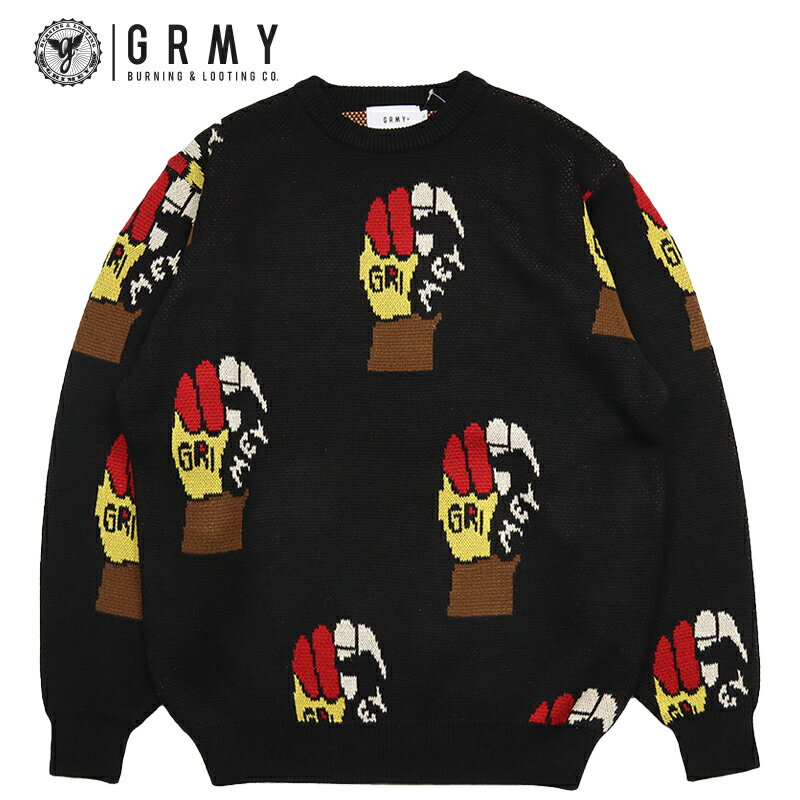 【楽天スーパーSALE・最大2000円オフクーポン】グライミー ニット GRIMEY セーター メンズ クルーネック ストリート ブランド オーバーサイズ 大き...