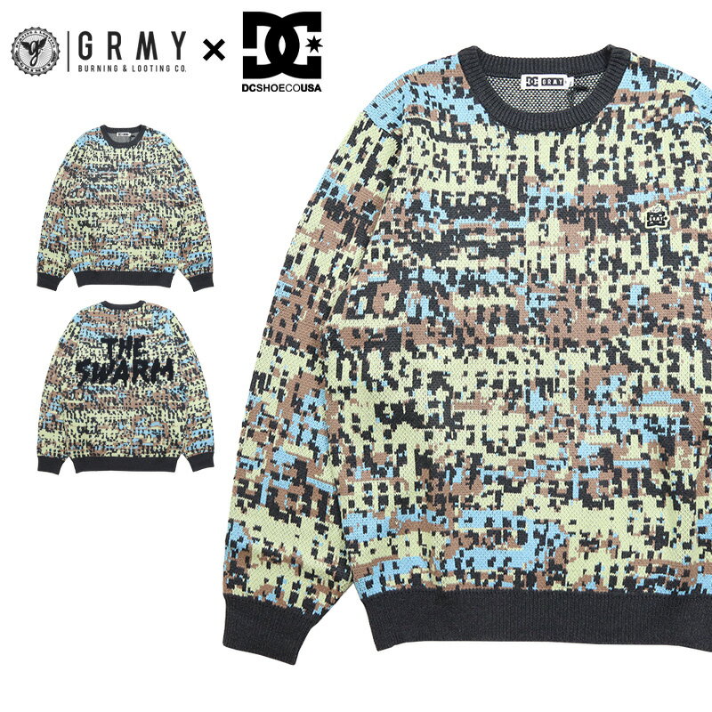 【楽天スーパーSALE・最大2000円オフクーポン】グライミー ニット GRIMEY DC SHOES コラボ セーター メンズ クルーネック ストリート ブラ...