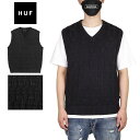 【お買い物マラソン連動!最大1500円OFFクーポン】HUF ニットベスト ハフ セーター メンズ Vネック ストリート ブランド オーバーサイズ 大きい おし...