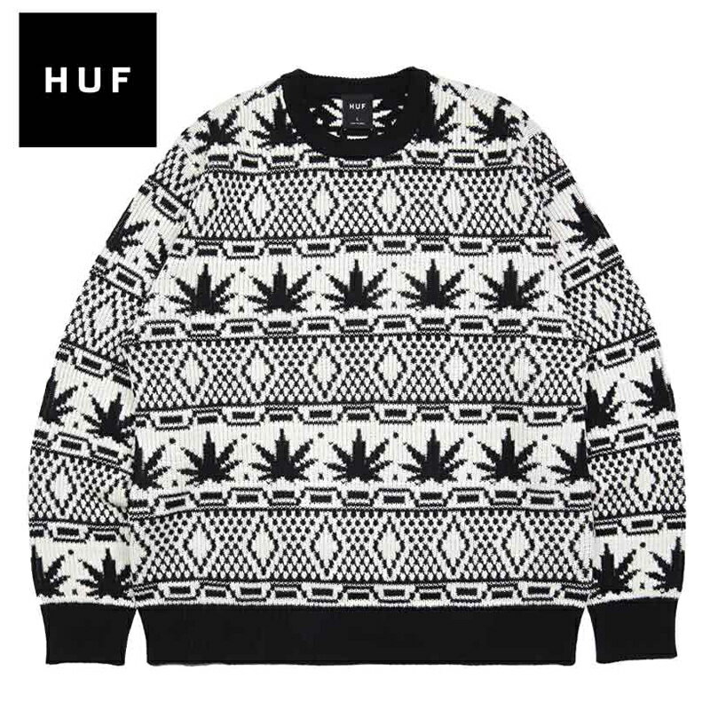 【楽天スーパーSALE・最大2000円オフクーポン】HUF ニット ハフ セーター メンズ クルーネック ストリート ブランド オーバーサイズ 大きい おしゃれ...