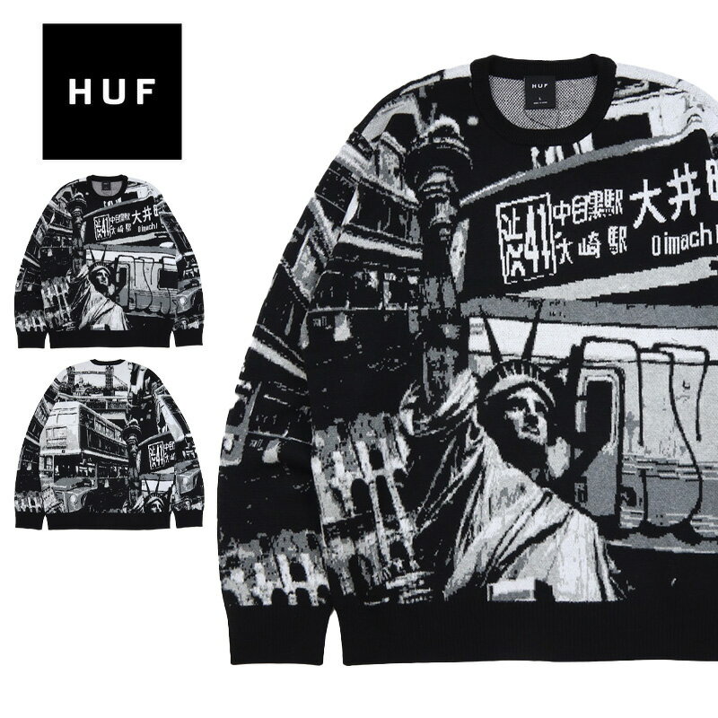 【楽天スーパーSALE・最大2000円オフクーポン】HUF セーター ハフ ニット レディース 女性 メンズ クルーネック ストリート ブランド オーバーサイズ...